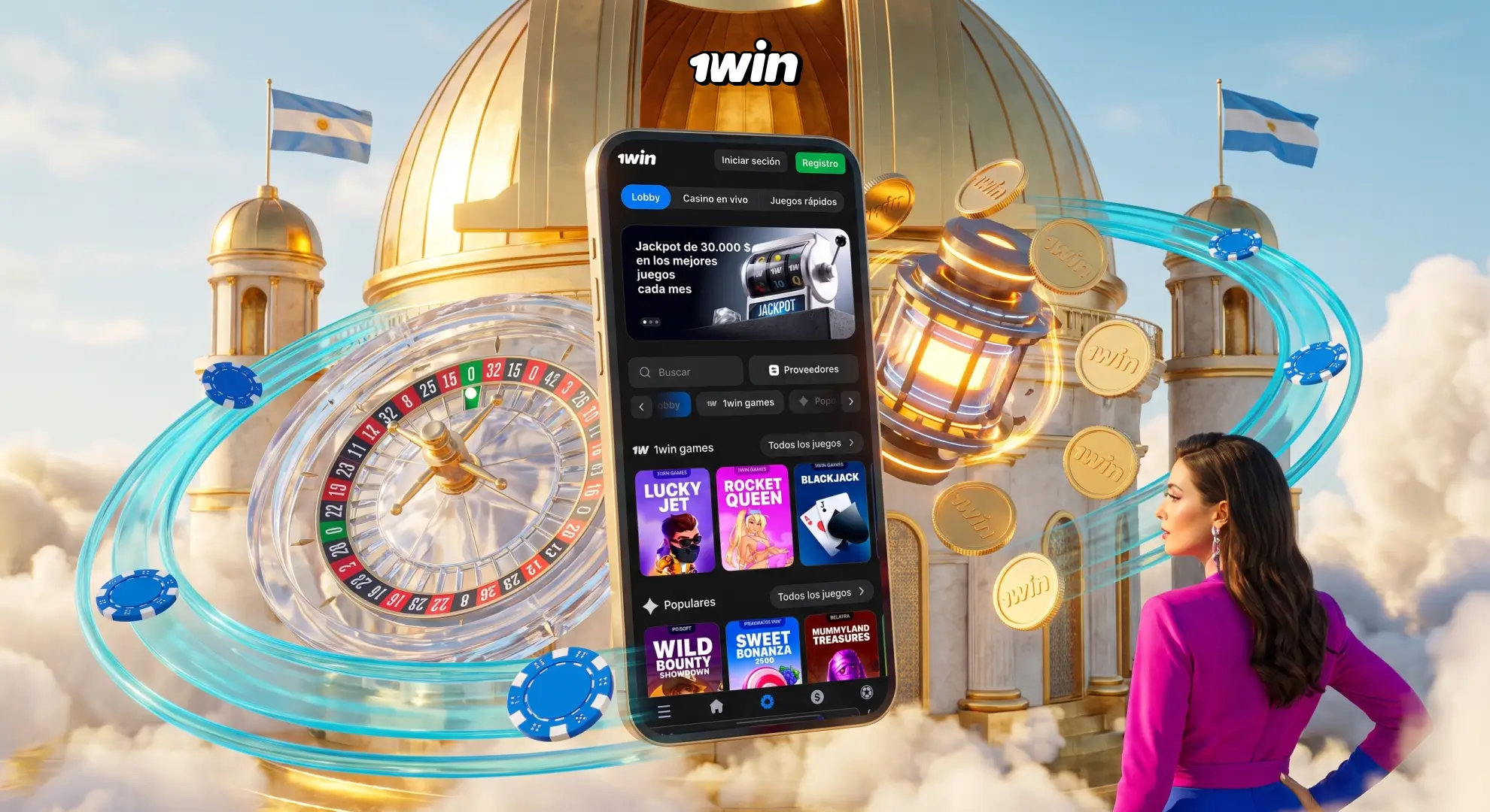 Instalación y pagos del casino de 1win Argentina