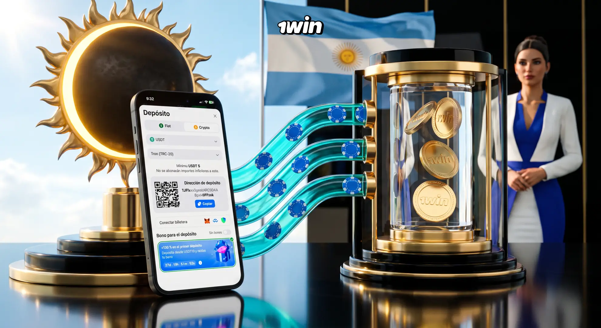 Balance y divisas en la cuenta de 1win Argentina